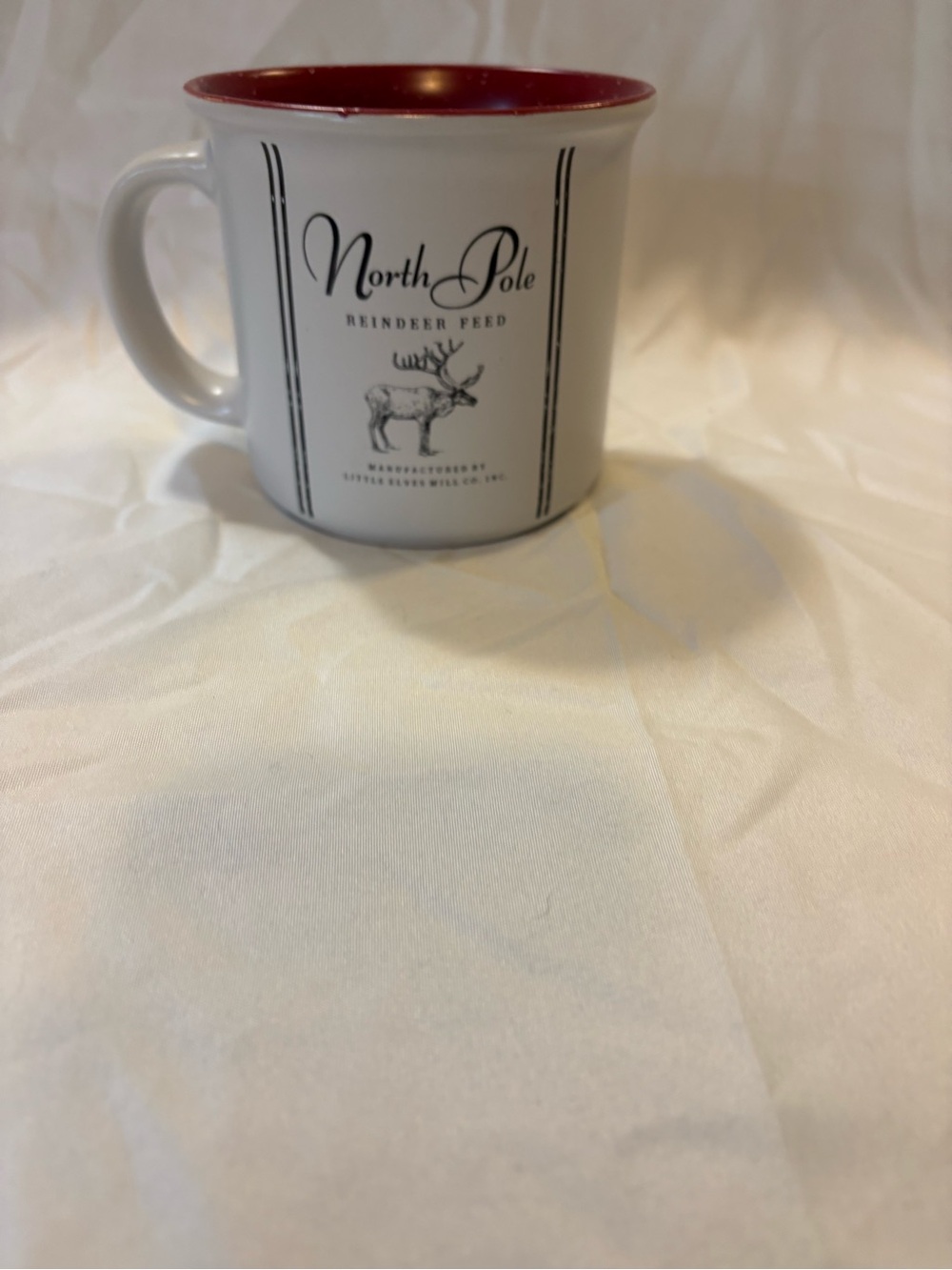 Source Unknown White & Red 'North Pole Reindeer Feed' Holiday Mug